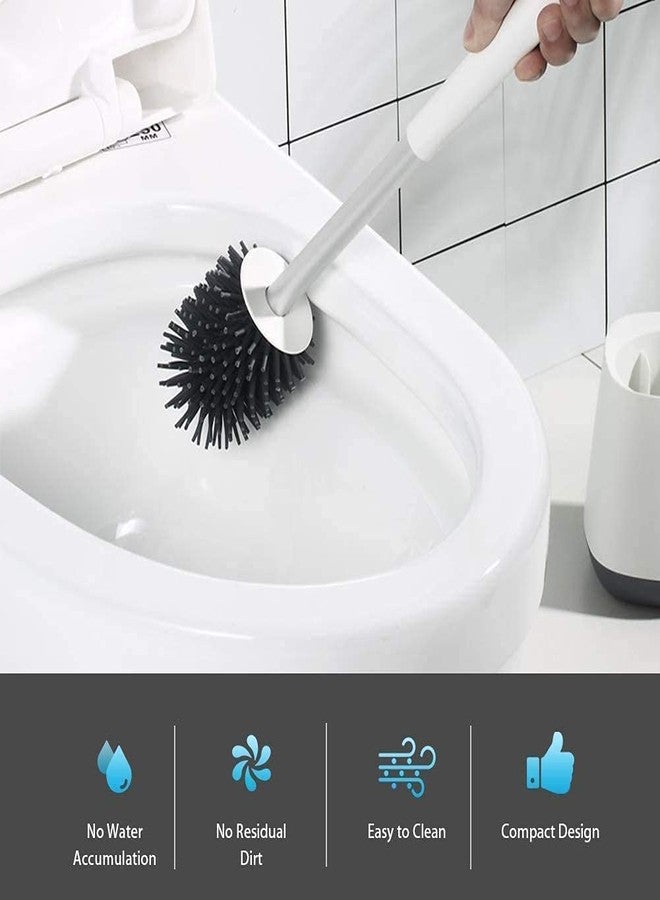 Kiesh Silicone Toilet Brush and Holder | Toilet Bowl Cleaner Brush, Toilet Cleaner Brushes Storage for Bathroom No Scratch, Cleaning Toilet Bowl Brush Kit Flooring/Mounted - Image 5